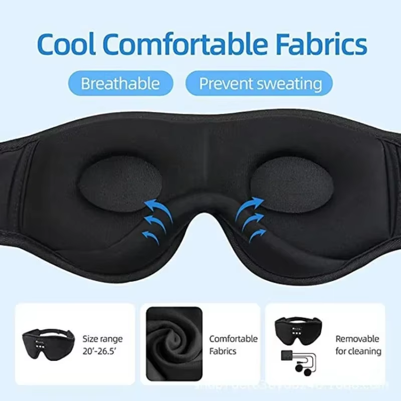 Bluetooth Sleeping Headphones 3D Eye Mask Wireless Headband Soft Elastic Comfortable Music Earphones Sleep Mask for Travel Nap