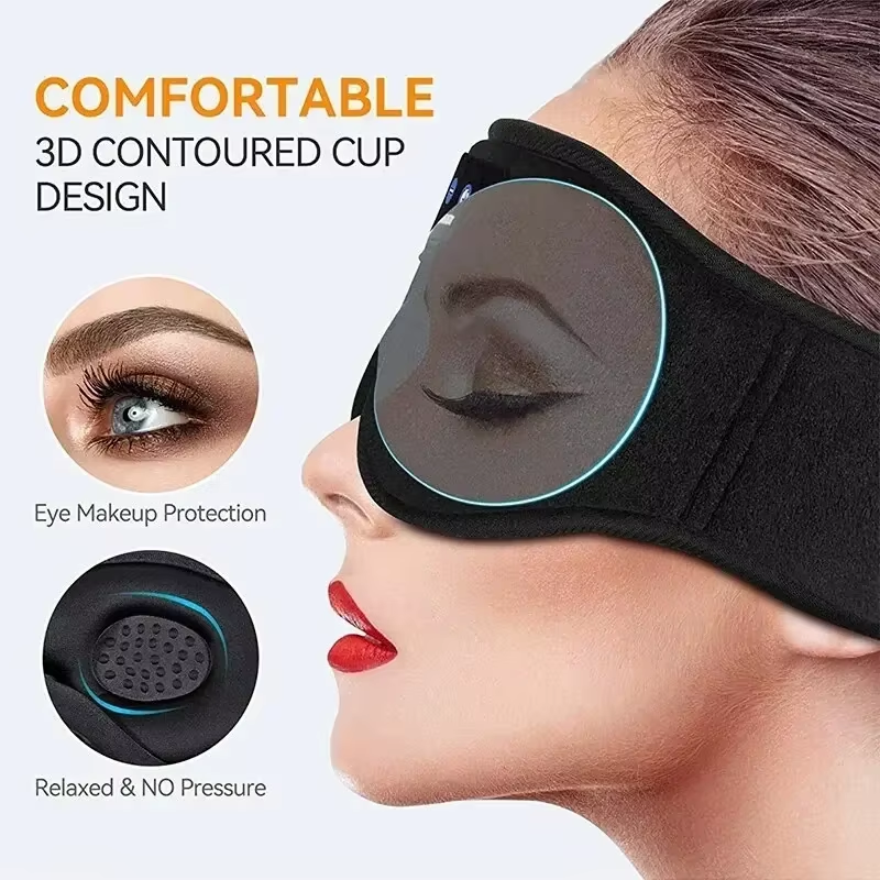 Bluetooth Sleeping Headphones 3D Eye Mask Wireless Headband Soft Elastic Comfortable Music Earphones Sleep Mask for Travel Nap